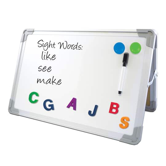 Flipside Magnetic Dry-Erase Desktop Easel Set in White | 18" x 12" x 1.75" | Michaels®